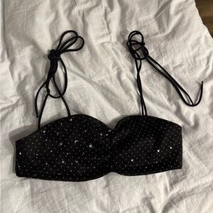 Black Star Print Bandeau Bikini Top Club Exx Dolls Kill